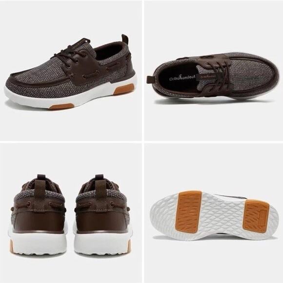 OrthoComfoot Mens 14 Orthopedic Walking Shoes Arch Support Slip-On Brown Loafers - Picture 2 of 7